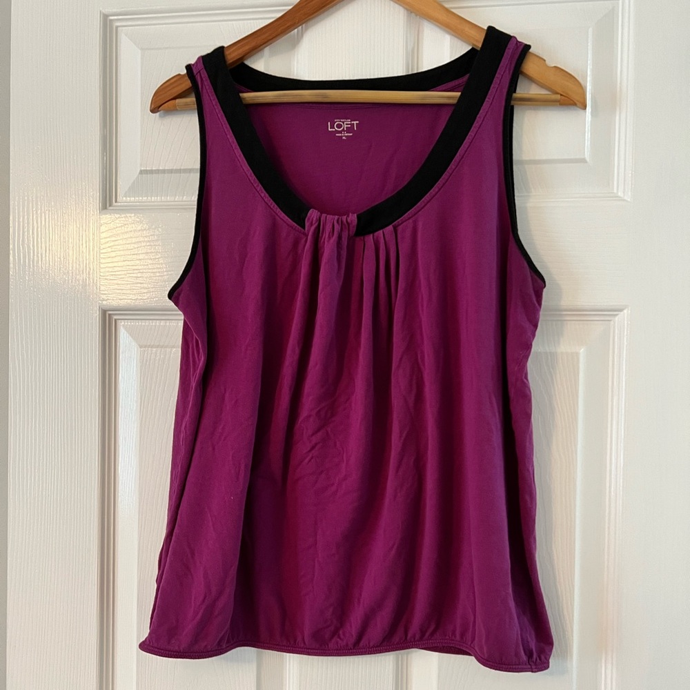 LOFT Purple Blouse Size XL